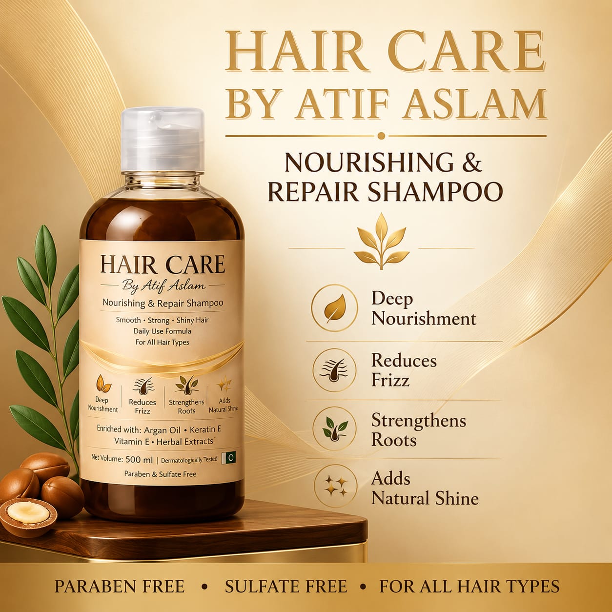 Hair Care by Atif Aslam – Nourishing & Repair Shampoo